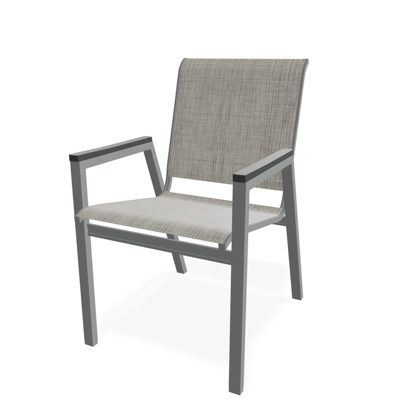 Bazza Outdoor Dining Chair, Smoke, Graphite