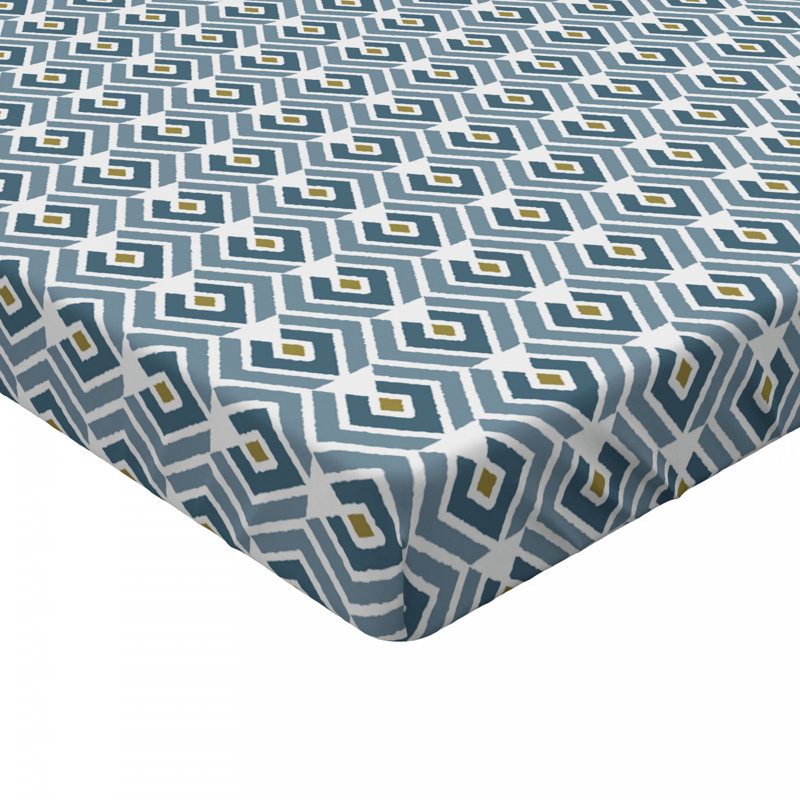 Microfiber Geometric Fitted Sheet, Full Fitted Sheet
