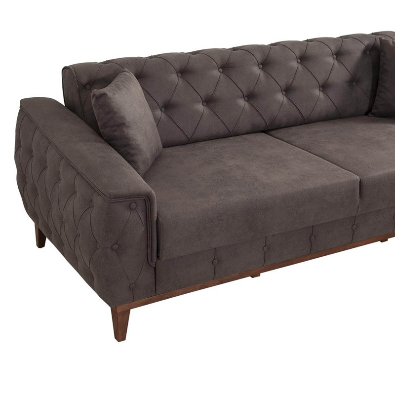Ensemble de salon 2 pièces Foulger, 100 % polyester anthracite