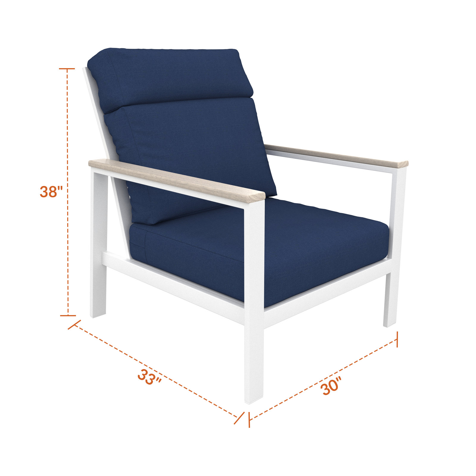 Townsend Sunbrella® Patio Lounge Chair, Canvas Navy