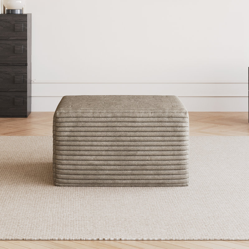 Repose-pieds en velours côtelé 1 pièce sans assemblage requis, Camel Corduroy