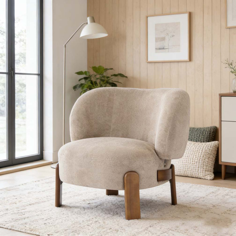 Fauteuil à oreilles, Brun pâle
