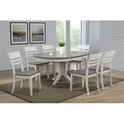 Herald 7 - Piece Extendable Rubberwood Solid Wood Dining Set