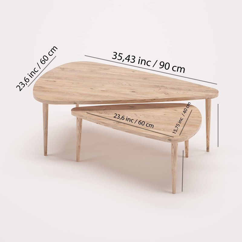 Ensemble de tables basses 2 pièces Dixielynn, Noyer
