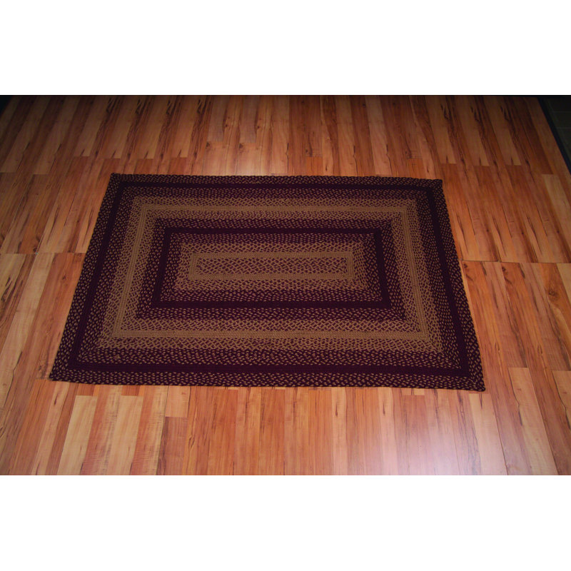Tapis beige en coton tressé à la machine Fredy, Rectangle de 5 pi x 8 pi