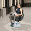 Fauteuil de salon noir, fauteuil de coiffeur rotatif à 360 °, fauteuil de coiffeur à hauteur réglable hydraulique avec pédale, utilisation de salon de coiffure à domicile