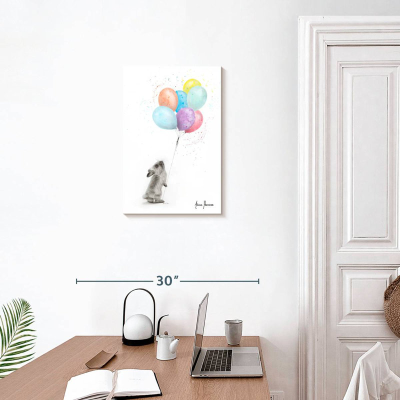 Brampt The Bunny And The Balloons, 24" H x 16" W