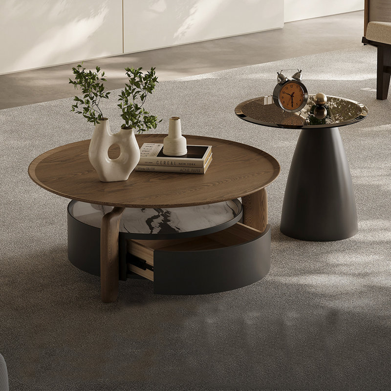 Ensemble de tables basses rondes minimalistes italiennes