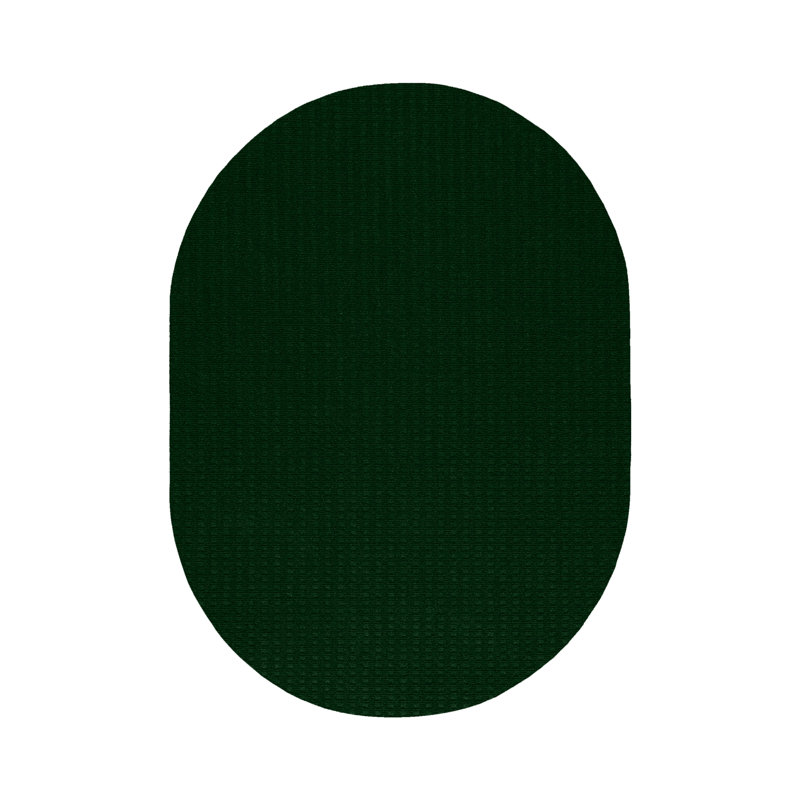 Tapis d'intérieur / extérieur tissé à la machine de couleur unie vert forêt, Ovale 9 pi x 12 pi
