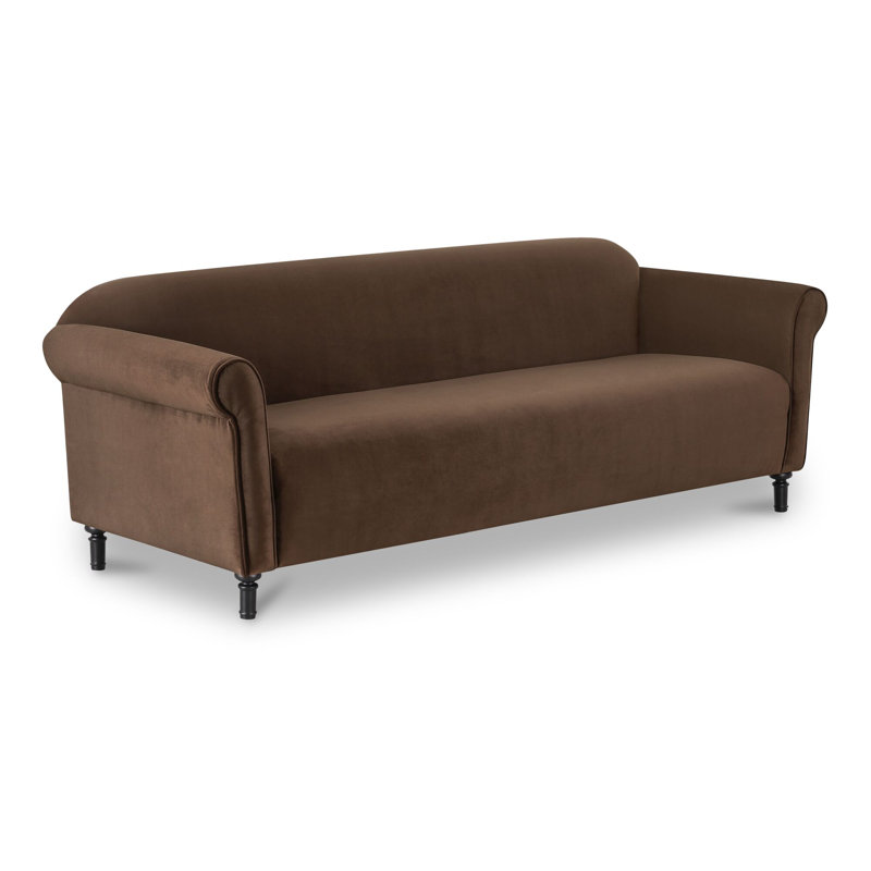 Canapé Dione brun foncé imitation mohair, Brun 