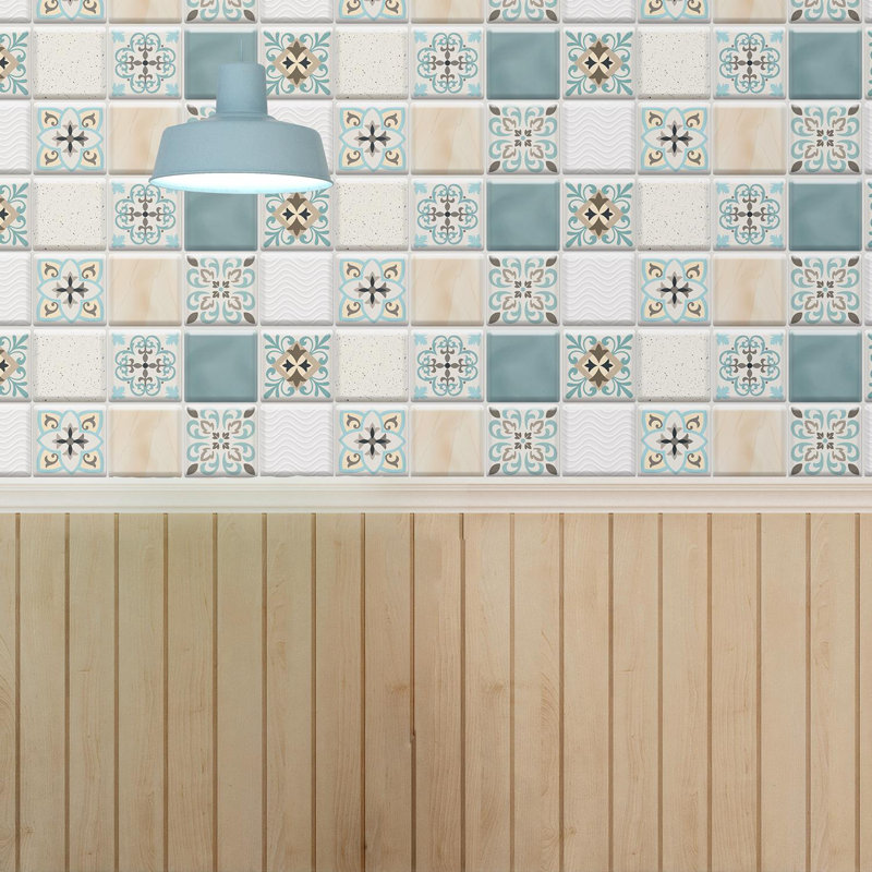 Bridgit 15.4cm W x 15.4cm L Vinyl Peel and Stick Mosaic Tile
