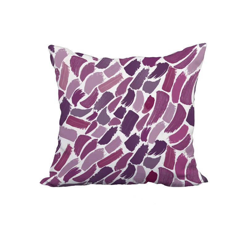 Abstract Reversible Throw Pillow, 20"x20", Purple