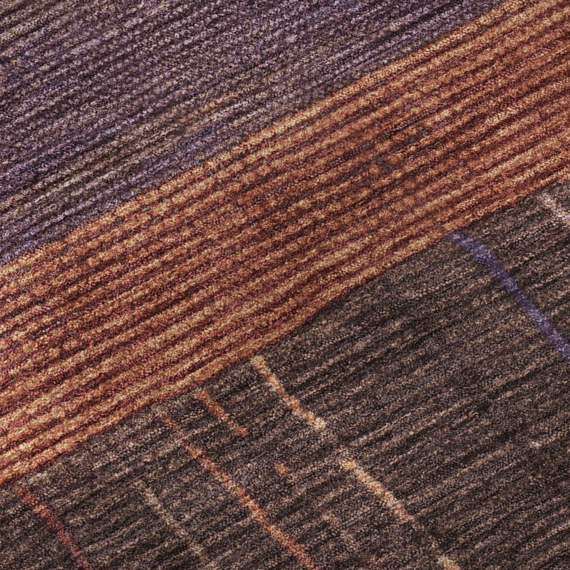 Tapis à rayures lavable à la machine Premium AMF1568, Rond 8 pi