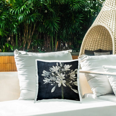 Herb Blooms Printed Outdoor Throw Pillow Design by Patricia Pinto