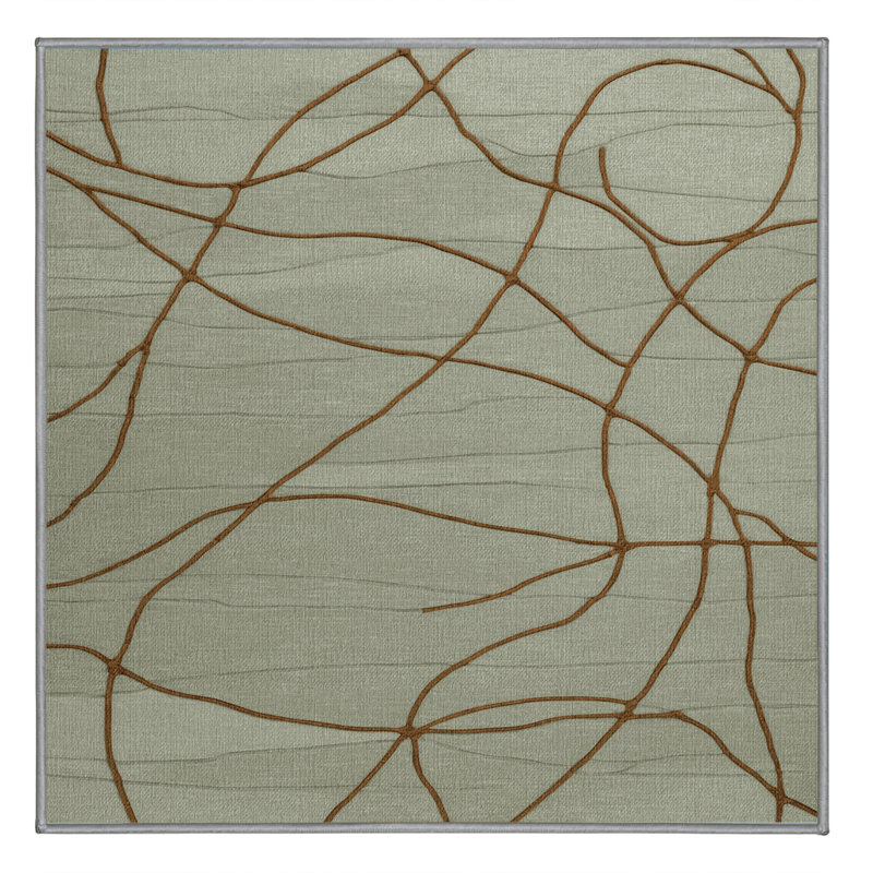 Tapis abstrait lavable à la machine, Carré 7 pi