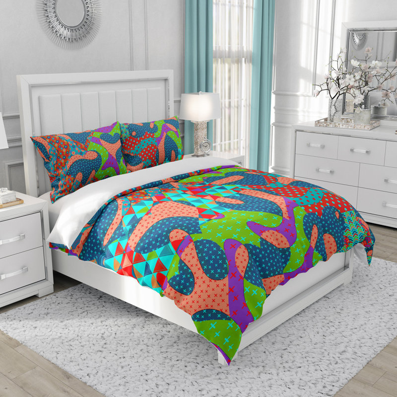 Ensemble de housse de couette Heart, Housse de couette grand et 2 taies décoratives