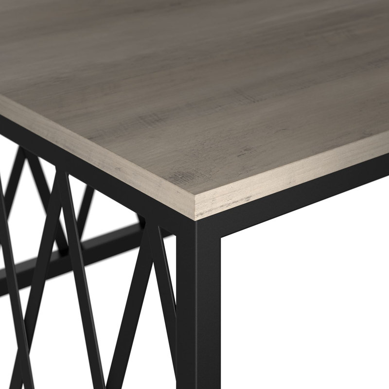 Bureau 60 "avec piédestal mobile, Bois flottant gris / noir, H 30 po x l 60 po x P 24 po