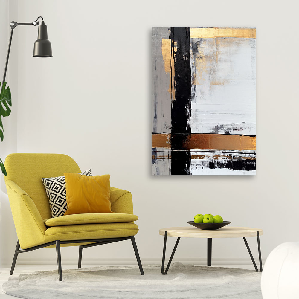 Leinwanddruck, Abstraktion mit goldenen Akzenten - Wrapped Canvas Print