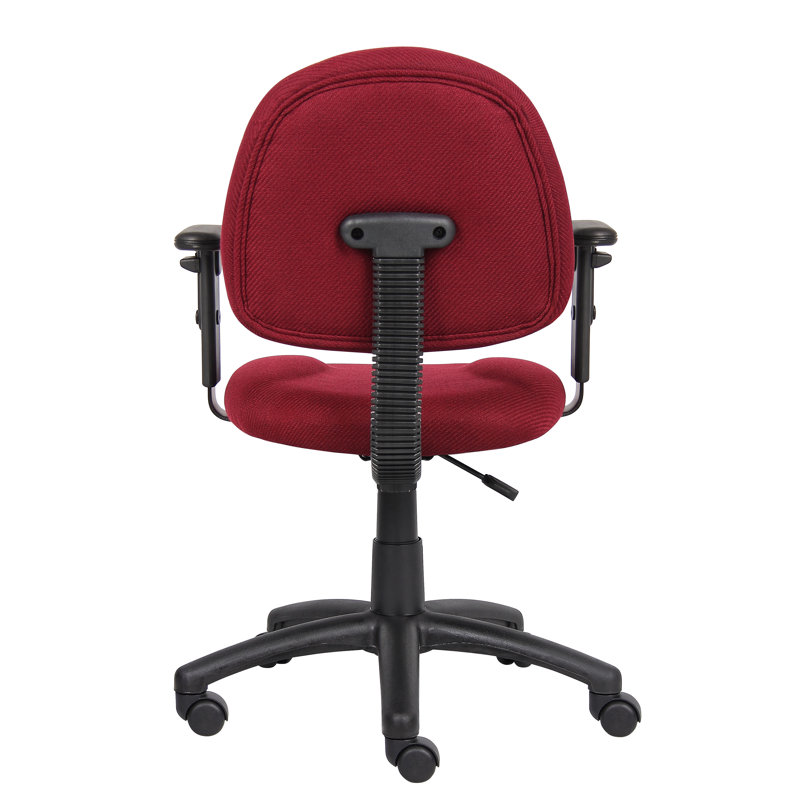 Task Chair, Burgundy Tweed, Adjustable Arms