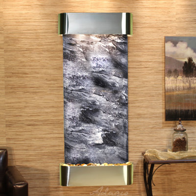 Inspiration Falls Natural Stone Fountain with Light