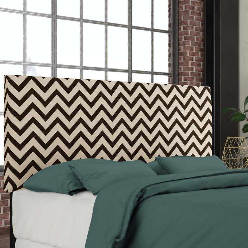Cespedes Upholstered Headboard, Twin, Black / White