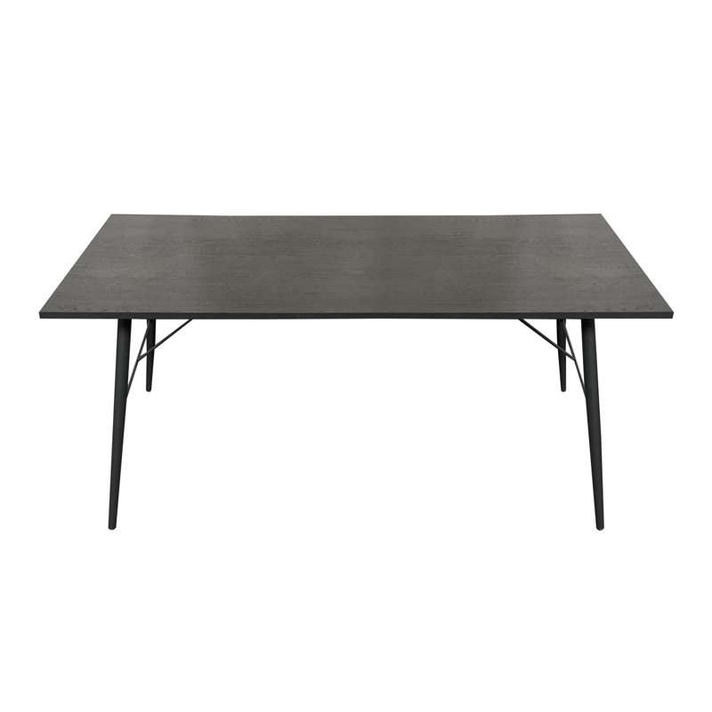 Arrowood Metal Base Dining Table, Black Ash