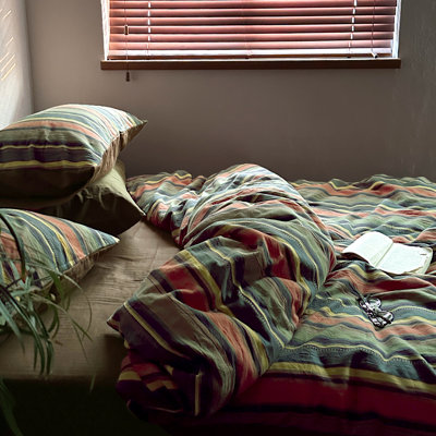 Vintage 3-Piece Cotton Duvet Cover Set With Pillow Shams