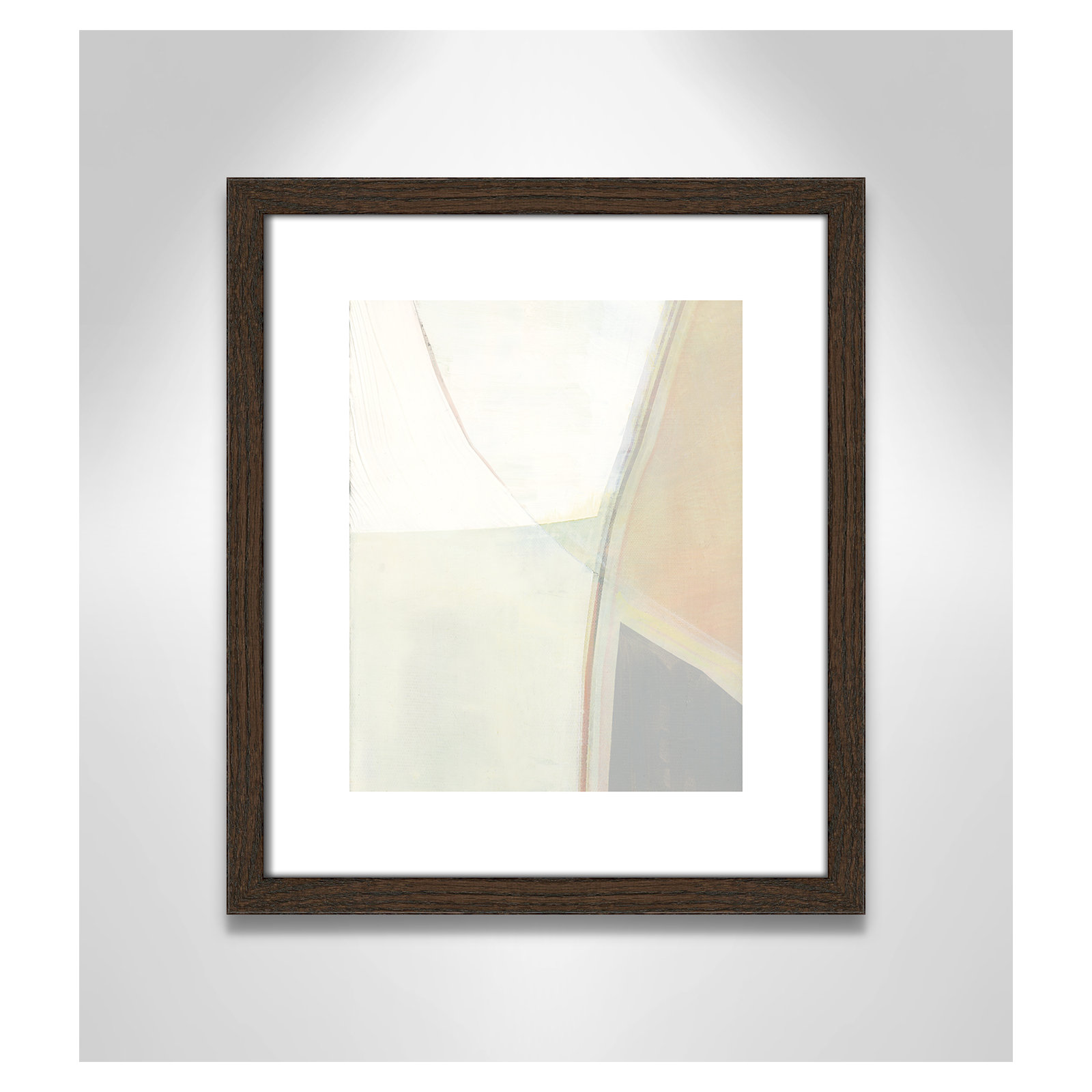 In Neutral II - Painting Print, Walnut Wood Framed Paper, 15" H x 13" W x 0.75" D