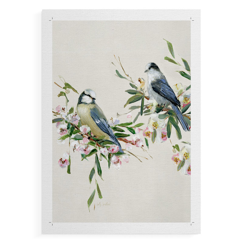 Songbird Duo I - Impression sur toile seulement - NON-CADRE, H 60 po x l 40 po