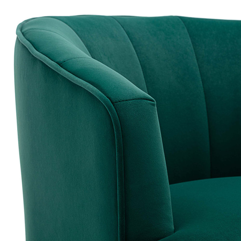 Efthemia 27,17 po de large capitonné, Velours vert