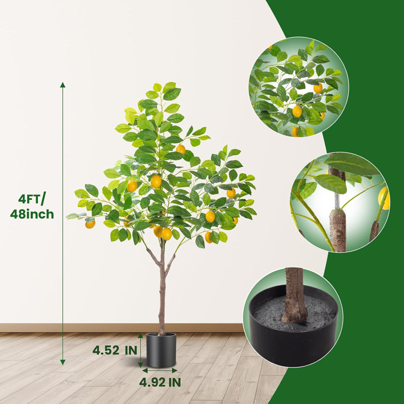 4FT Artificial Lemon Tree for Home Decor
