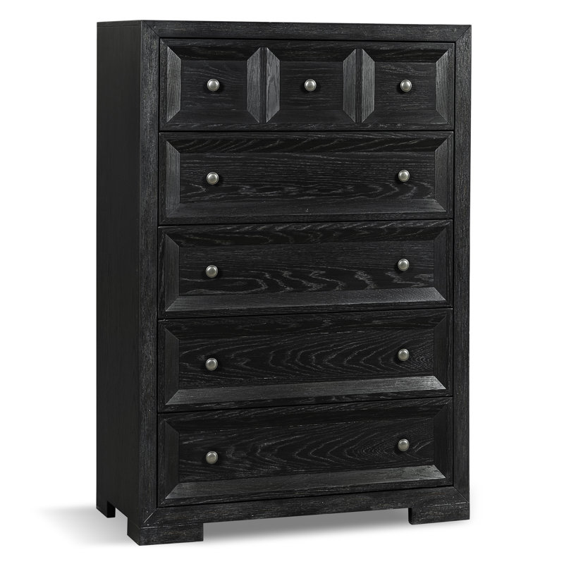 Commode 5 tiroirs Schell, Noir