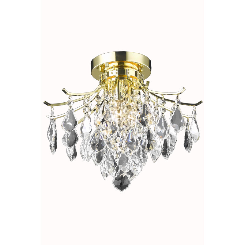Hermanson Flush Mount, Gold, 12" H x 16" W x 16" D