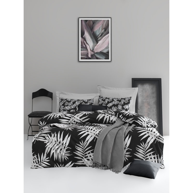 Ensemble de housse de couette 100% coton Bettles, Housse de couette 94 po x 87 po + 2 taies d'oreill