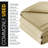 PROTARP Heavy Duty 14 OZ Water Resistant Canvas Tarp, UV Resistant Tarpaulin Cover with Rustproof Brass Grommets, Multipurpose for Canopy, Roof, Camping, Woodpile . (Off White)-108810021