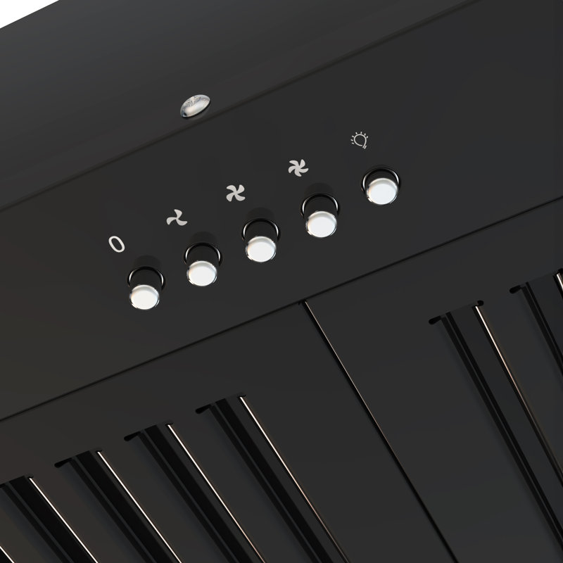 30-Inch Black Stainless Steel Convertible Insert Range Hood