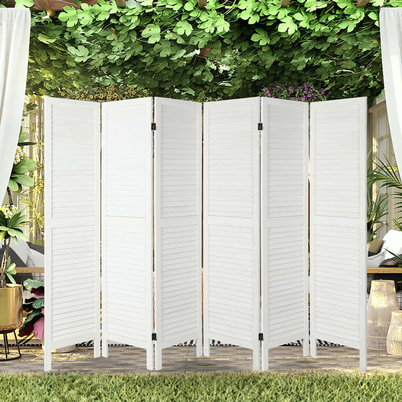 Paravents en bois 5,6 pi, H 67 po x l 96 po x P 0,8 po, Blanc