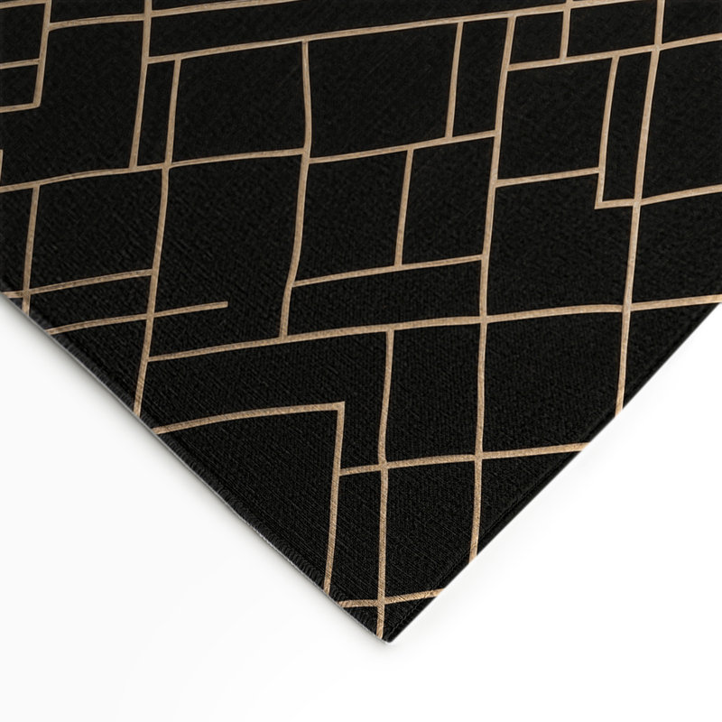 Tapis noir intérieur et extérieur Trellis, Rectangulaire 3 pi x 5 pi