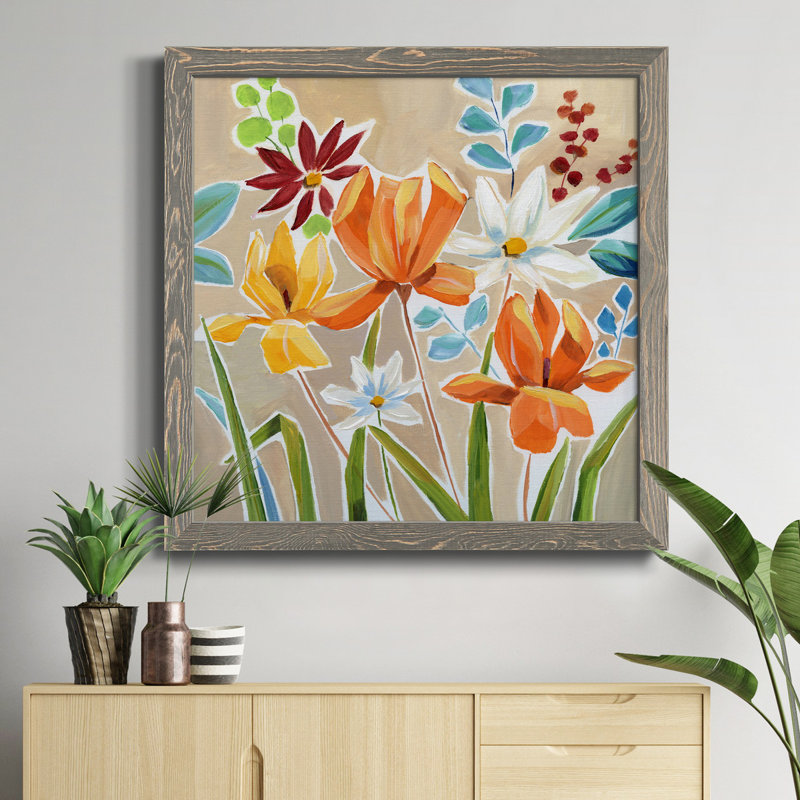 Cadre photo sur toile Pumpkin Patch, H 27,5 po x l 27,5 po x P 1,5 po, Encadré gris