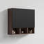 Armoire d'appoint flottante noire et noyer