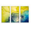 «Yellow and Blue Marble Waves II», ensemble d'art mural moderne sur toile encadrée 3