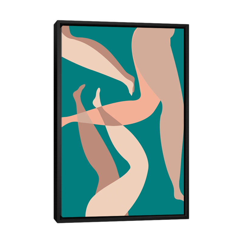 Pieds verts-impression d’art graphique, Toile avec cadre noir, Pas de tapis, H 60 po x l 40po x P 1,5 po