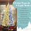 Arbre de Noël enneigé 6 pi, ensemble illuminé avec arbre, guirlande et couronne