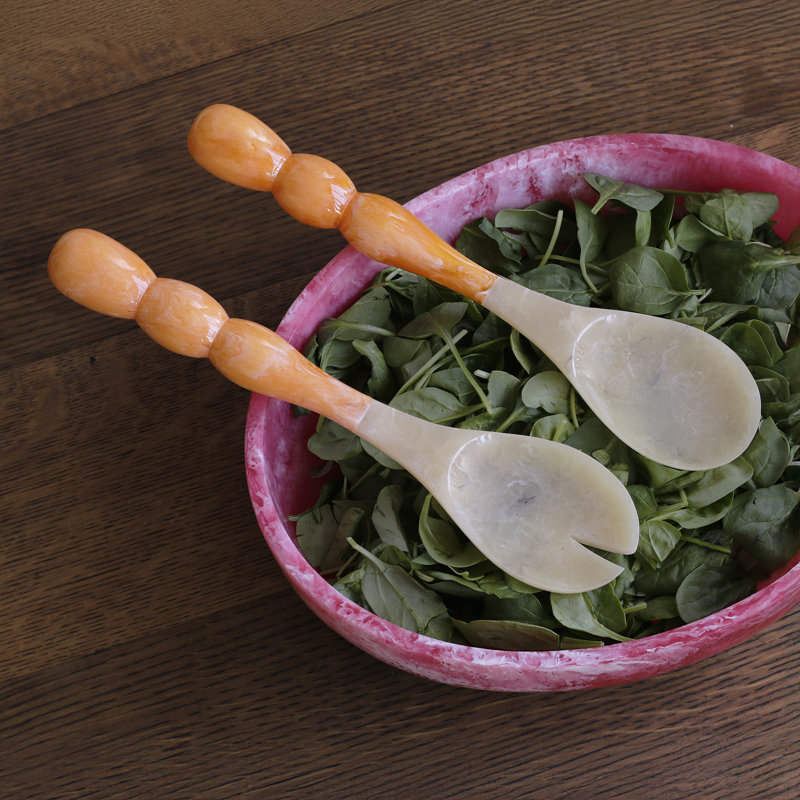 Couverts à salade en résine, Orange
