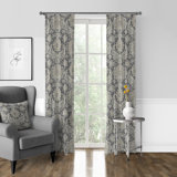 Indali Barley 100% Cotton Floral Room Darkening Pinch Pleat Curtain Panels