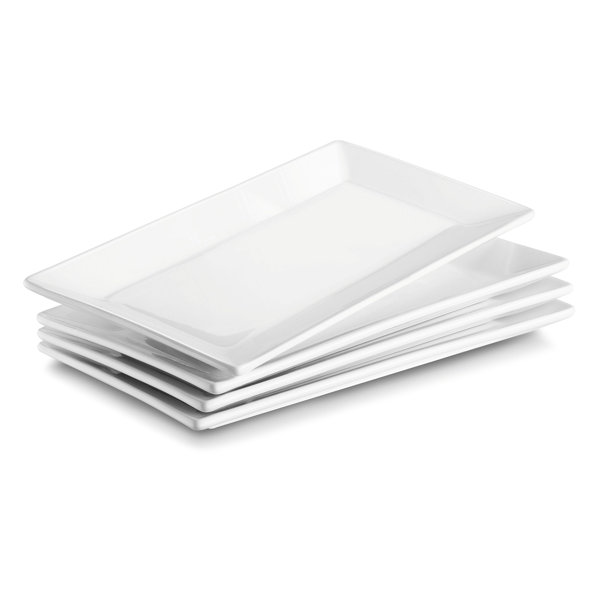 White Nibble Appetizer Plates - Set of 4