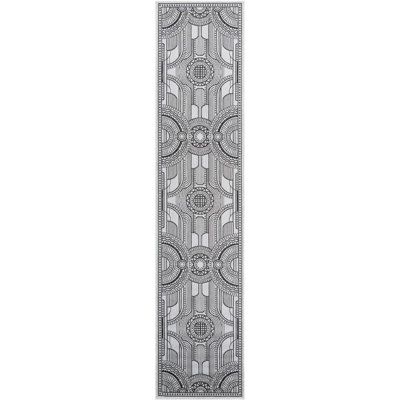 Tapis de couloir blanc et noir Aucun