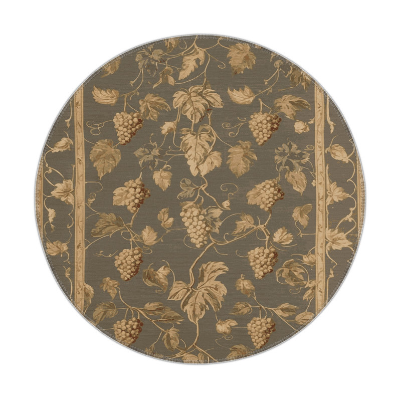 Tapis d'intérieur et d'extérieur brun français, Rond 5 pi