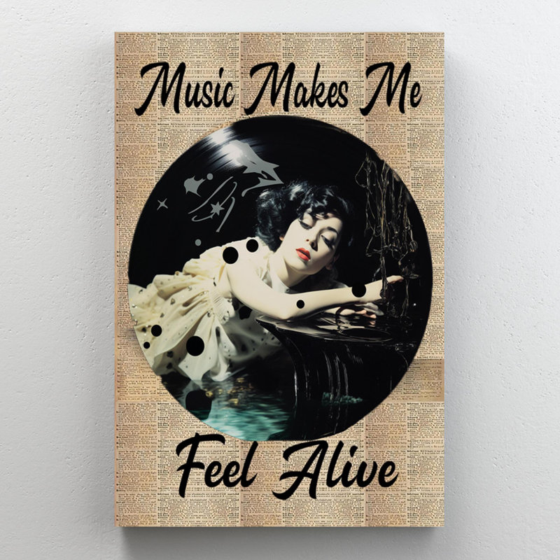 «Klimeczko Music Makes Me Fell Alive», impression sur toile, H 36 po x l 24 po x P 1,25 po