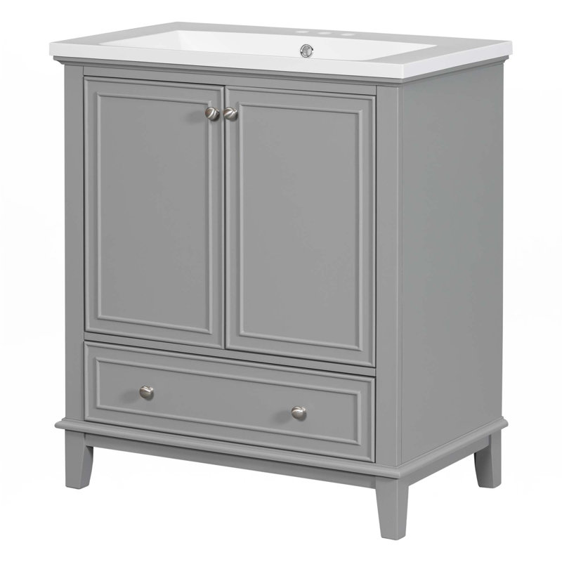 Meuble-lavabo 30 po avec lavabo, Gris